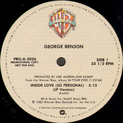 George Benson : Inside Love (So Personal) (12", Promo)