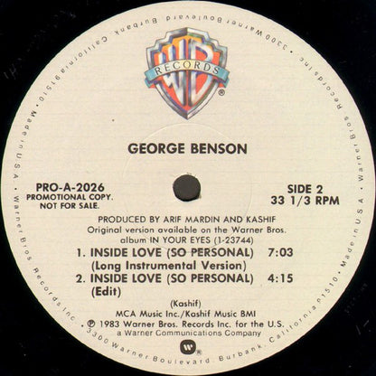 George Benson : Inside Love (So Personal) (12", Promo)