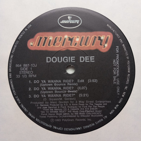 Dougie Dee : Do Ya Wanna Ride (12", Promo)