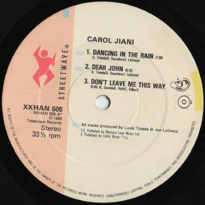 Carol Jiani : Dancing In The Rain (LP, Album)