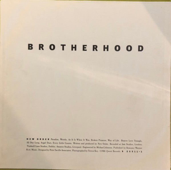 New Order : Brotherhood (LP, Album, SRC)