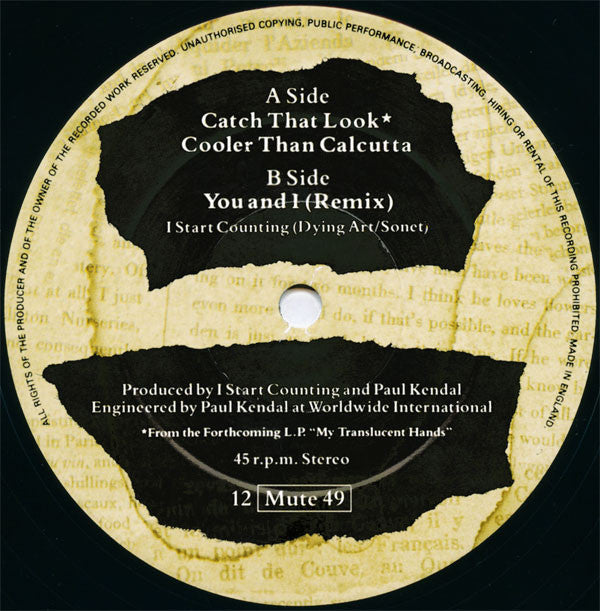 I Start Counting : Catch That Look (12", Single)
