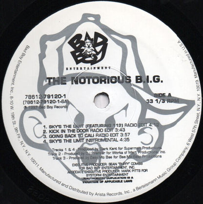 The Notorious B.I.G.* Featuring 112 : Sky's The Limit (12")