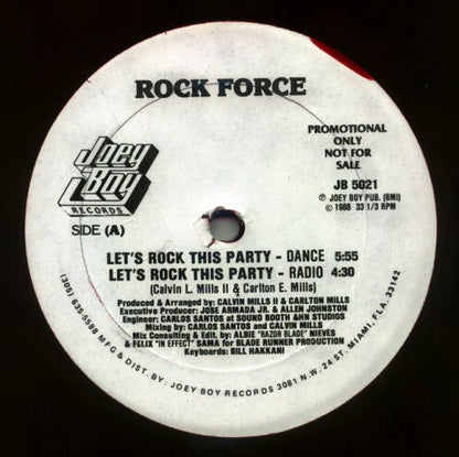 Rock Force : Let's Rock This Party (12", Promo, Red)