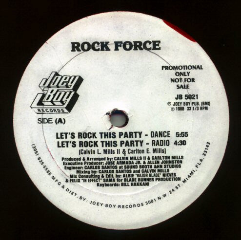 Rock Force : Let's Rock This Party (12", Promo, Red)