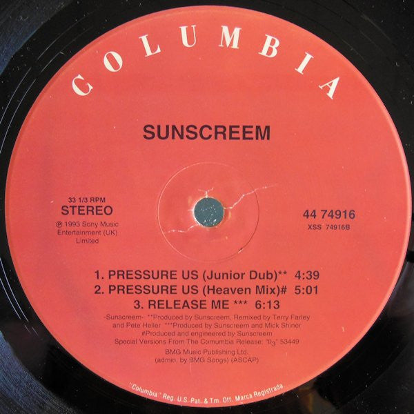 Sunscreem : Pressure US (12")