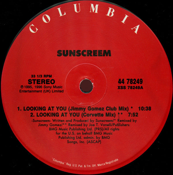 Sunscreem : Looking At You (12")