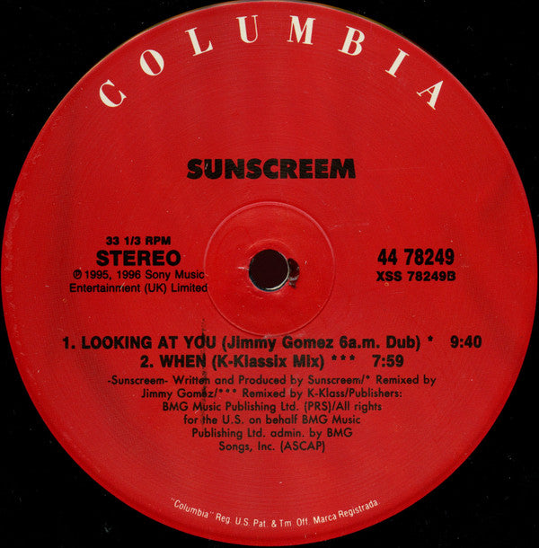 Sunscreem : Looking At You (12")