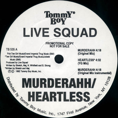 Live Squad : Murderahh / Heartless (12", Promo)