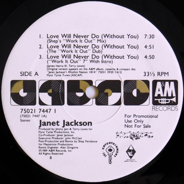Janet Jackson : Love Will Never Do (Without You) (2x12", Single, Promo)