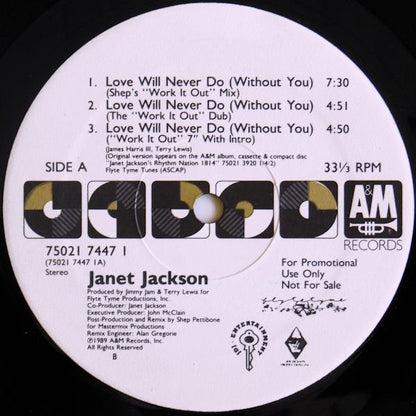 Janet Jackson : Love Will Never Do (Without You) (2x12", Single, Promo)