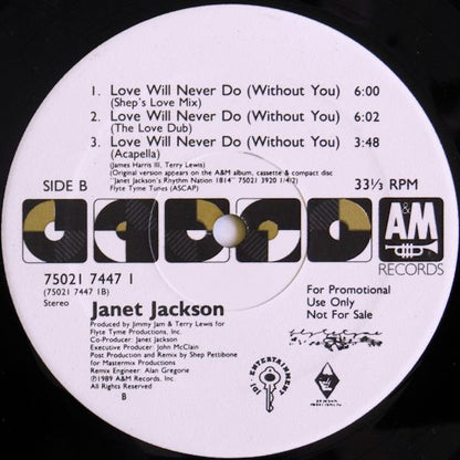 Janet Jackson : Love Will Never Do (Without You) (2x12", Single, Promo)
