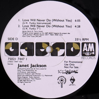 Janet Jackson : Love Will Never Do (Without You) (2x12", Single, Promo)