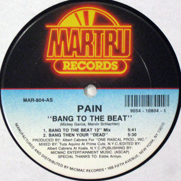 Pain (2) : Bang To The Beat (12")