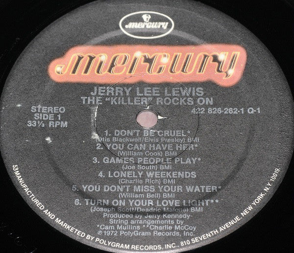 Jerry Lee Lewis : The "Killer" Rocks On (LP, Album, RE)