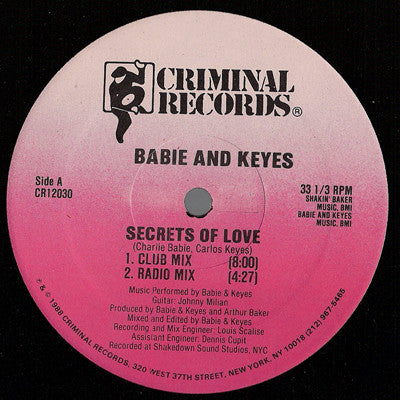 Babie And Keyes* : Secrets Of Love (12")