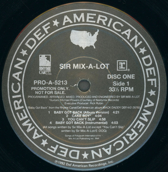 Sir Mix-A-Lot : Baby Got Back (2x12", Single, Promo)
