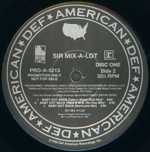 Sir Mix-A-Lot : Baby Got Back (2x12", Single, Promo)