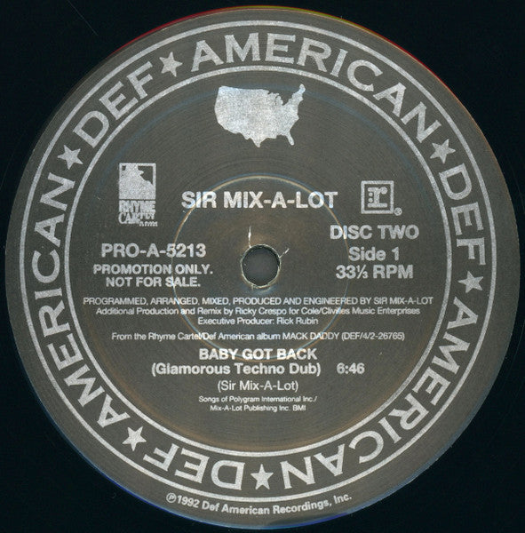 Sir Mix-A-Lot : Baby Got Back (2x12", Single, Promo)