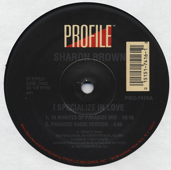 Sharon Brown : I Specialize In Love (12")