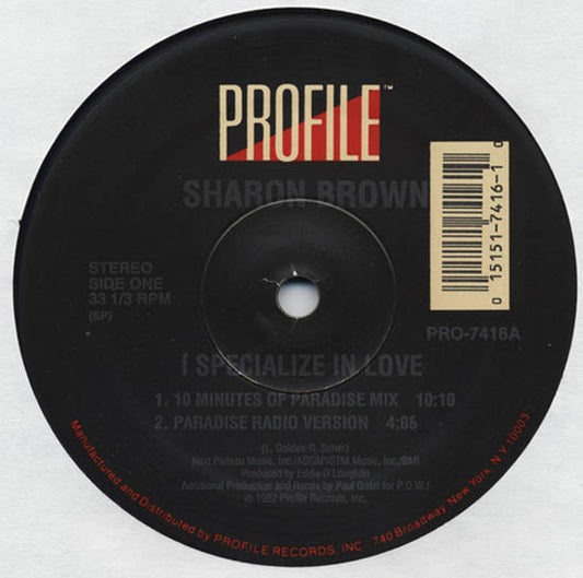 Sharon Brown : I Specialize In Love (12")