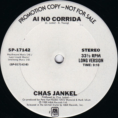 Chas Jankel : Ai No Corrida (12", Promo)