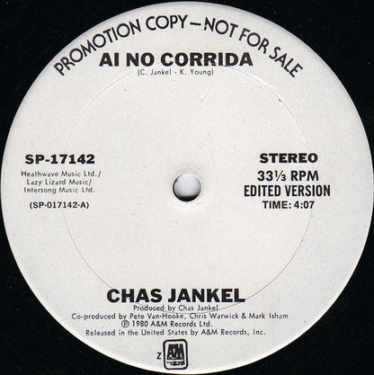 Chas Jankel : Ai No Corrida (12", Promo)
