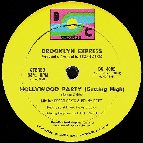 Brooklyn Express : Hollywood Party (Getting High) (12")