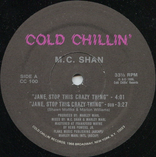 MC Shan : Jane, Stop This Crazy Thing (12")