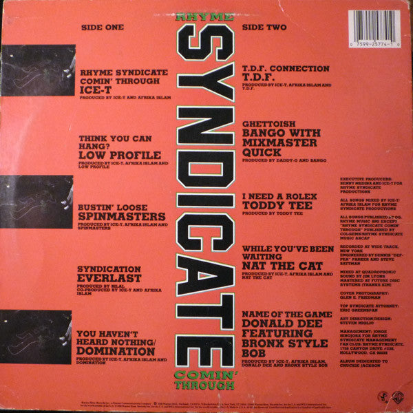 Various : Rhyme Syndicate Comin' Through (LP, Comp)