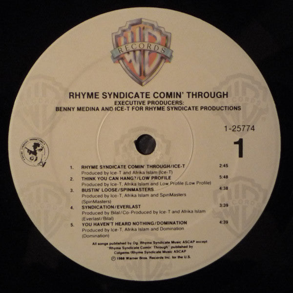 Various : Rhyme Syndicate Comin' Through (LP, Comp)
