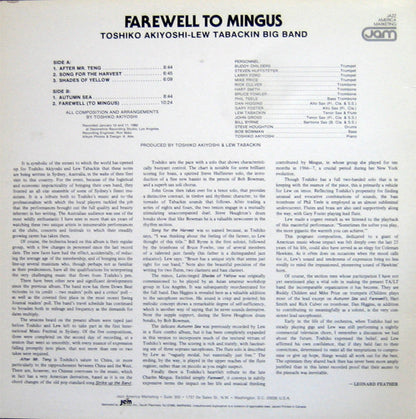 Toshiko Akiyoshi-Lew Tabackin Big Band : Farewell To Mingus (LP, Album, RE)