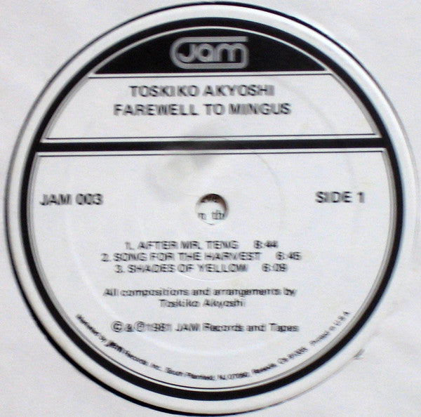 Toshiko Akiyoshi-Lew Tabackin Big Band : Farewell To Mingus (LP, Album, RE)