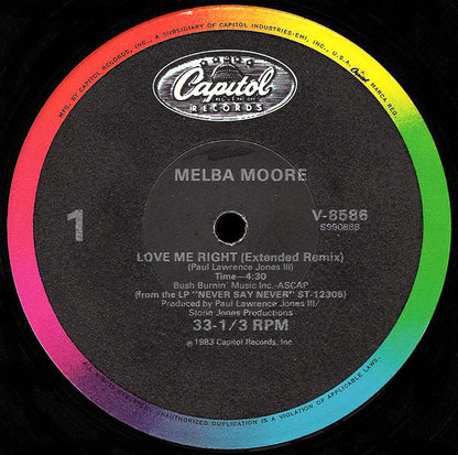 Melba Moore : Love Me Right (12", Single)