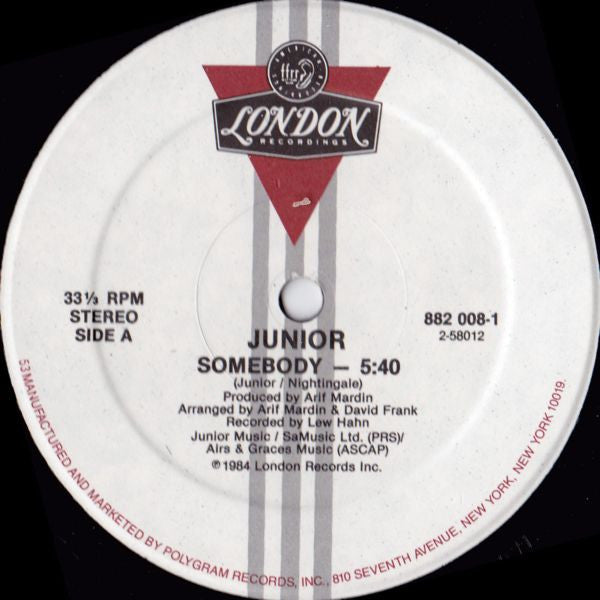 Junior (2) : Somebody (12", Single)