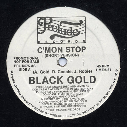 Black Gold : C'mon Stop (12", Promo)