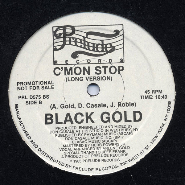 Black Gold : C'mon Stop (12", Promo)