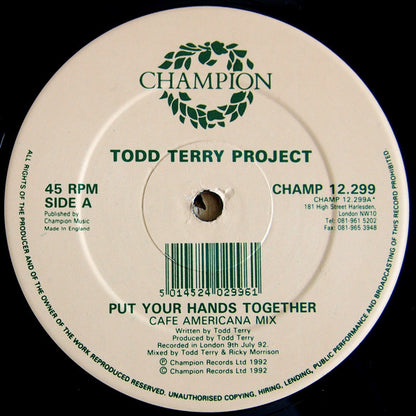 Todd Terry Project* : Put Your Hands Together (12")