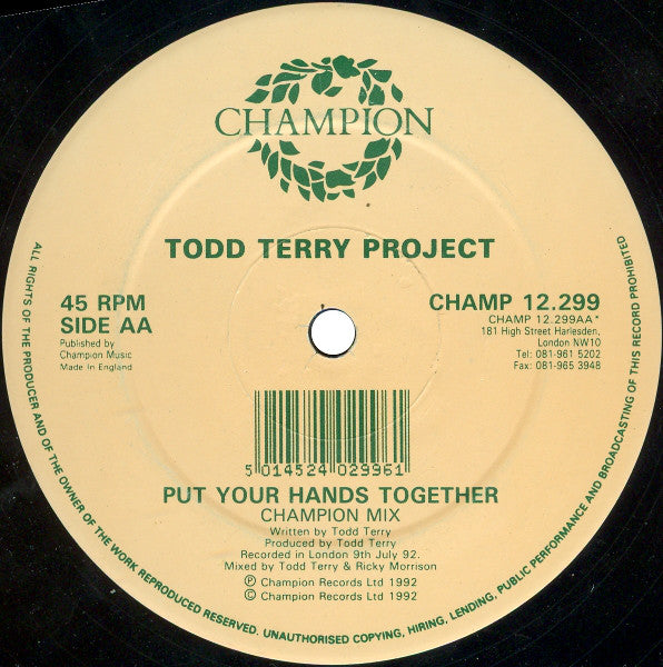 Todd Terry Project* : Put Your Hands Together (12")