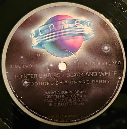 Pointer Sisters : Black & White (LP, Album, Promo, Spe)