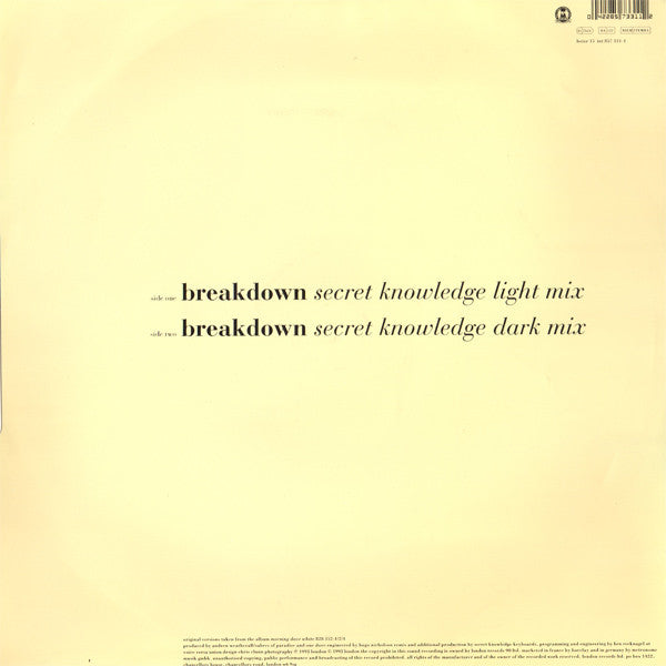One Dove : Breakdown (The Secret Knowledge Remixes) (12", Single, Ltd)