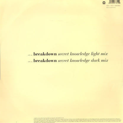 One Dove : Breakdown (The Secret Knowledge Remixes) (12", Single, Ltd)