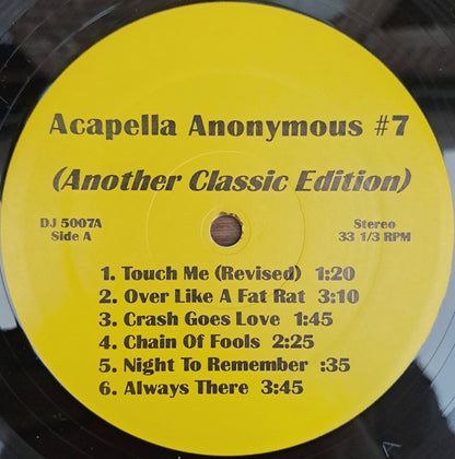 Various : Acapella Anonymous Vol. #7 (LP, Unofficial)