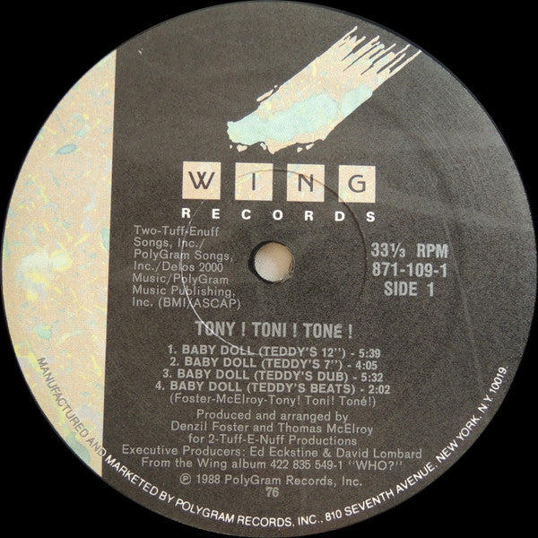Tony! Toni! Toné! : Baby Doll (12", Single)