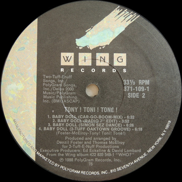 Tony! Toni! Toné! : Baby Doll (12", Single)