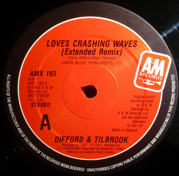 Difford & Tilbrook : Love's Crashing Waves (12")