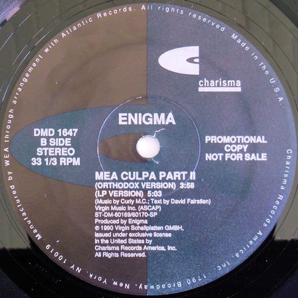 Enigma : Mea Culpa Part II (12", Single, Promo)