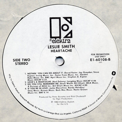 Leslie Smith : Heartache (LP, Album, Promo)