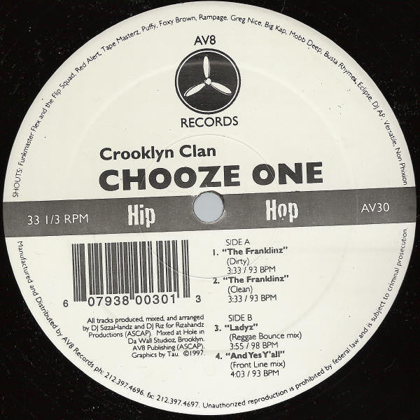Crooklyn Clan : Chooze One (12")