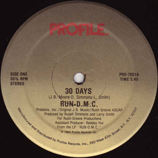 Run-D.M.C.* : 30 Days (12", Single)